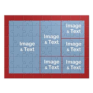 Make Own Red Photo Collage Puzzle With 6 Photos