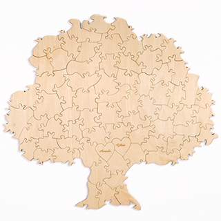 Custom Tree Shaped Guest Book Puzzle 130 Pieces (Laser Engraved)