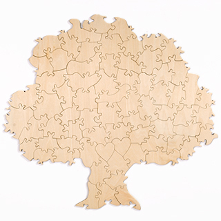 Plain Tree Shaped Guest Book Puzzle 130 Pieces