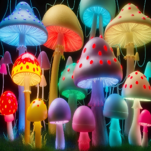 Enchanted Forest of Glowing Mushrooms