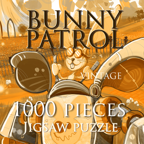 Bunny Border Patrol Vintage  - Jigsaw Puzzle (with box)
